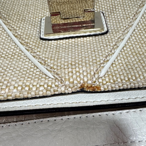 Kate Spade New York Wesley Place Small Laurel Satchel – Straw Leather Crossbody - Picture 12 of 14